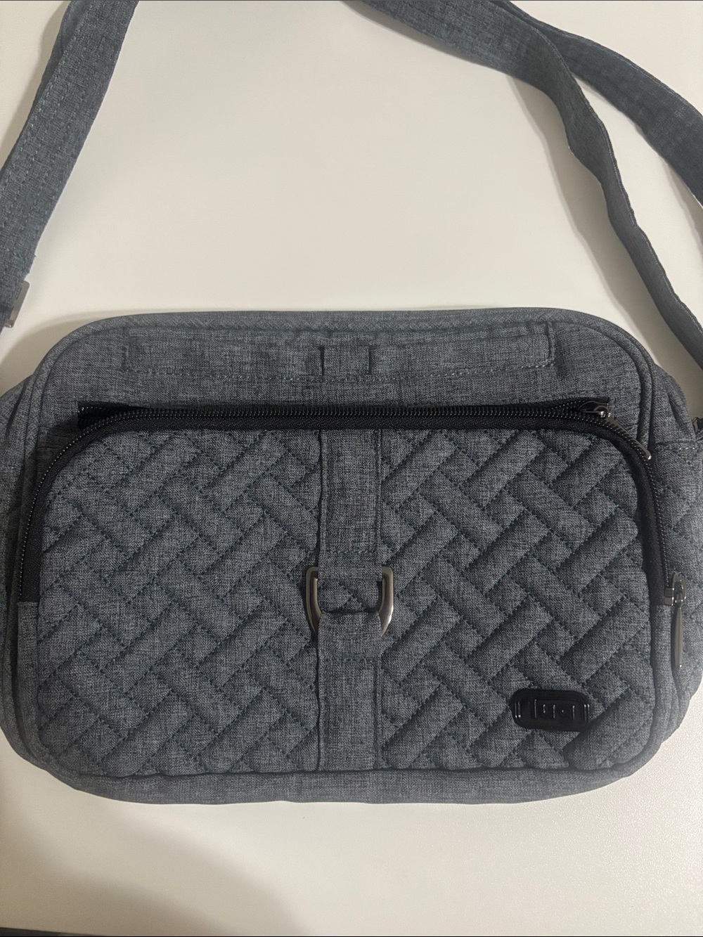 Lug Carousel XL Gray Crossbody Bag